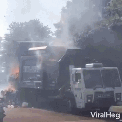Smoking Dump Truck GIF