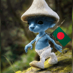 Smurf Cat With Bangladesh Flag GIF