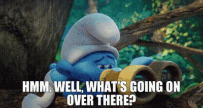 Smurf Holding Banana Hmm Well What's Going On GIF