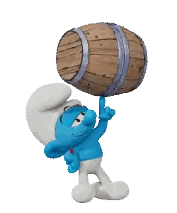 Smurf Holding Barrel Sticker