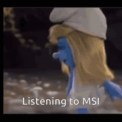 Smurf Says Listening To MSI GIF