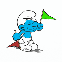 Smurf Waving Flag GIF
