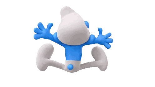 Smurf With Arms Outstretched And Blue Tail Sticker