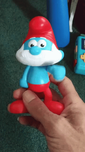 Smurf With Red Hat And Beard GIF