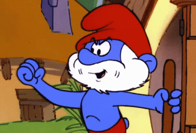 Smurf With Red Hat And Beard GIF