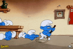 Smurfs Sweeping GIF