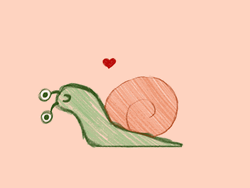 Snail Heart Dancing Colored Art GIF