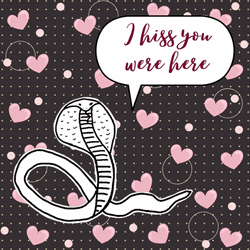 Snake Cobra Miss You Valentine Day Greet GIF