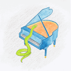 Snake Drawing As A Pianist GIF