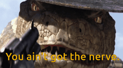 Snake Holding Gun Saying You Ain't Got Nerve GIF
