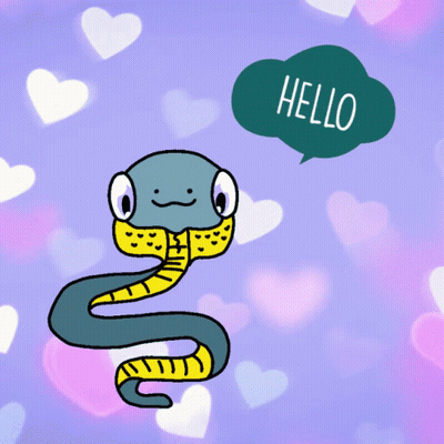 Snake With Yellow Scarf Saying Hello GIF