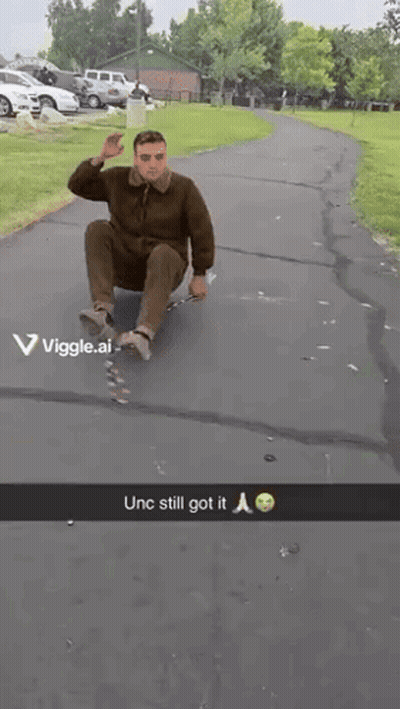 Snapchat Man Riding Skateboard Unc Still Got It GIF