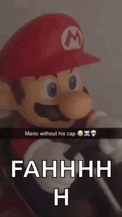 Snapchat Mario Without His Cap GIF