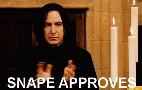 Snape Approves Is Written On A Picture Of A Man Holding A Potion GIF