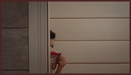 Sneaking Mischievous Lady Hiding Face GIF
