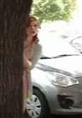 Sneaky Lady Stalker GIF