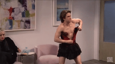 SNL Advertisement Man In Red Dress GIF
