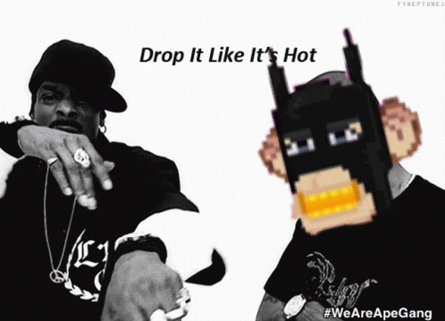 Snoop Dogg And A Monkey Wearing A Batman Mask With The Words Drop It Like It 'S Hot GIF