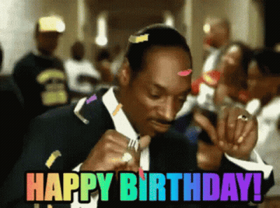Snoop Dogg Celebrating Birthday With Rainbow Confetti GIF