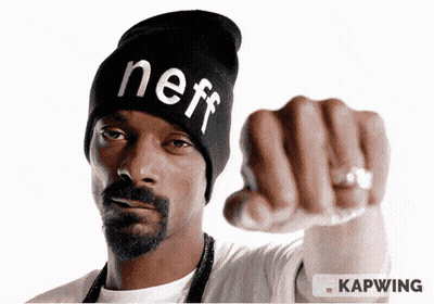 Snoop Dogg In Black Neff Beanie Pointing Fist GIF
