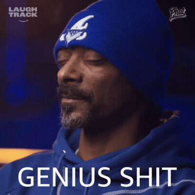 Snoop Dogg In Blue Beanie And Blue Hoodie Saying Genius Shit GIF