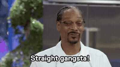 Snoop Dogg In Glasses And White Shirt Saying Straight Gangsta GIF