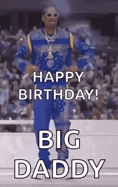 Snoop Dogg Is Dancing In Front Of A Crowd And Saying `` Happy Birthday Big Daddy '' . GIF