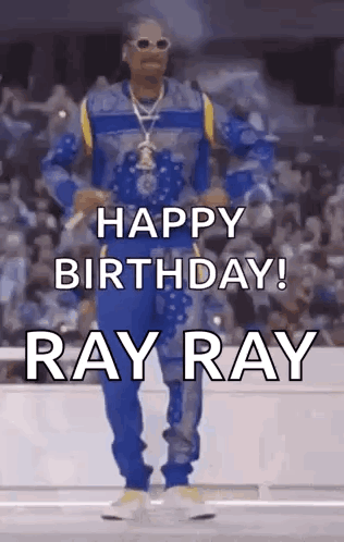 Snoop Dogg Is Dancing In Front Of A Crowd And Saying Happy Birthday Ray Ray . GIF
