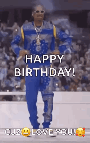 Snoop Dogg Is Dancing In Front Of A Crowd And Says Happy Birthday Cuz I Love You . GIF