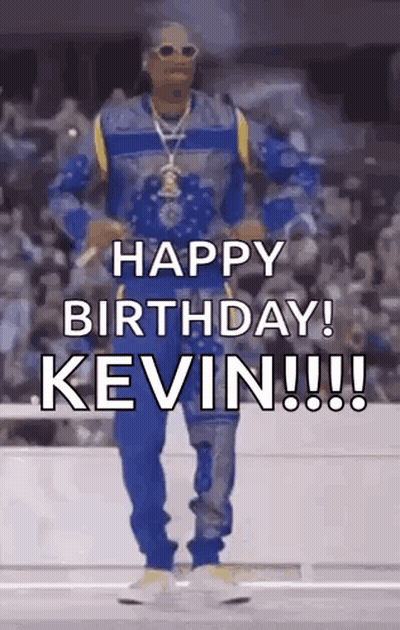 Snoop Dogg Is Dancing In Front Of A Crowd And Says `` Happy Birthday Kevin ! '' GIF