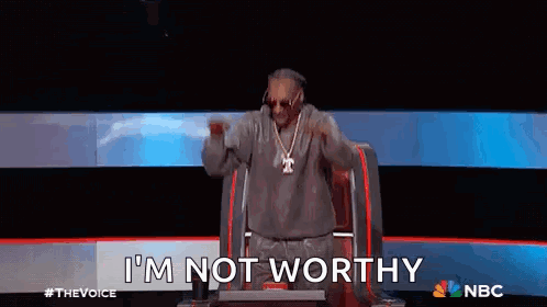 Snoop Dogg Is Sitting In A Chair On The Voice And Says `` I 'M Not Worthy '' GIF