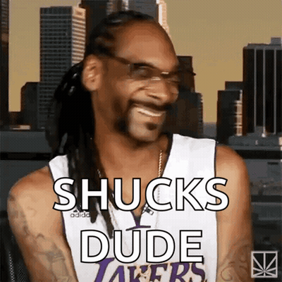 Snoop Dogg Is Wearing A Lakers Jersey And Smiling . GIF