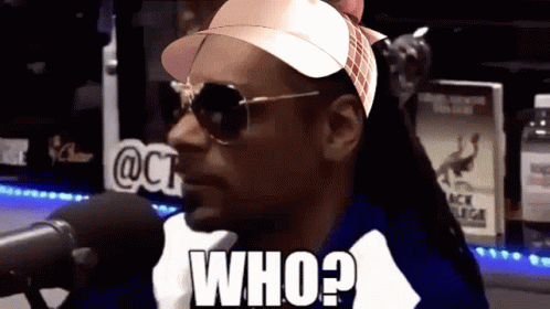 Snoop Dogg Is Wearing Sunglasses And A Hat And Says Who GIF