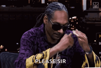 Snoop Dogg Is Wearing Sunglasses And A Purple Shirt And Is Saying Please Sir GIF