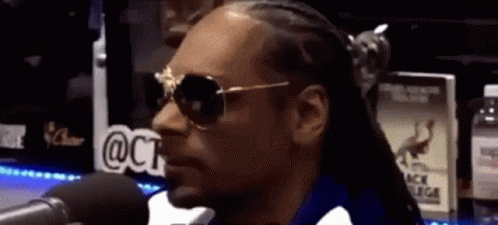 Snoop Dogg Is Wearing Sunglasses And Braids And Talking Into A Microphone . GIF