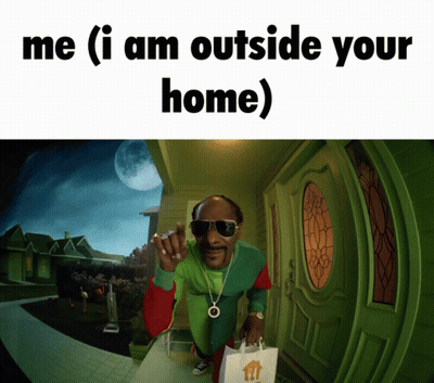 Snoop Dogg Outside Green Door GIF