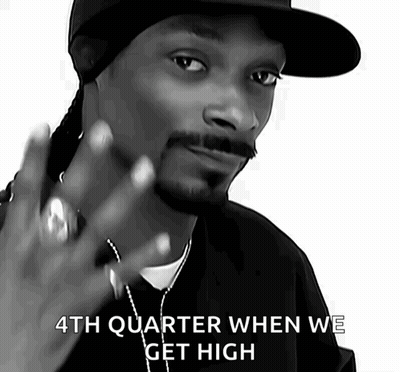 Snoop Dogg Says " 4Th Quarter When We Get High " In This Black And White Photo GIF