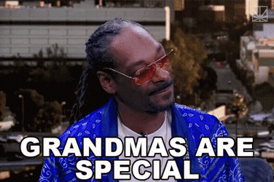Snoop Dogg Sunglasses Blue Bandana Saying Grandmas Are Special GIF