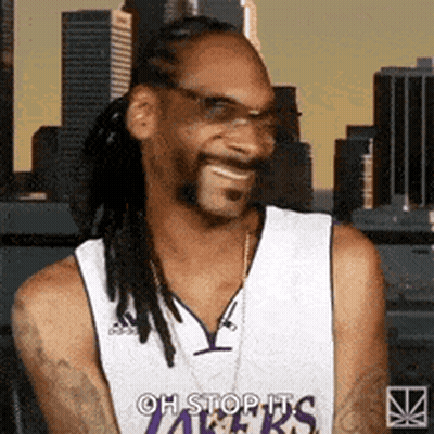 Snoop Dogg Wearing Lakers Jersey And Sunglasses GIF