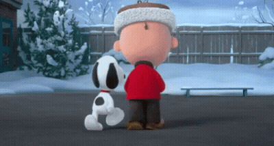 Snoopy And Charlie Brown In Snow GIF