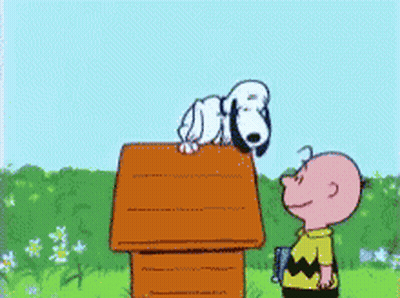 Snoopy And Charlie Brown Looking At Each Other GIF