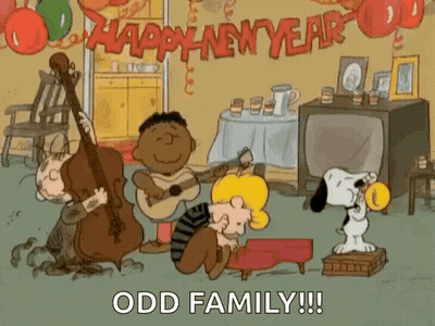 Snoopy And Friends Celebrating New Year's Eve GIF