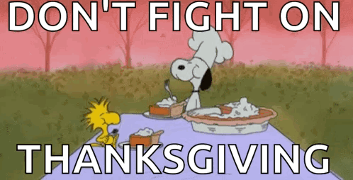 Snoopy And Woodstock Are Sitting On A Picnic Blanket Eating A Pumpkin Pie . GIF