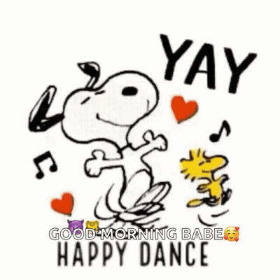 Snoopy And Woodstock Dancing Good Morning GIF