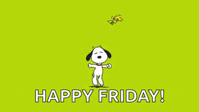 Snoopy And Woodstock Dancing Happy Friday GIF