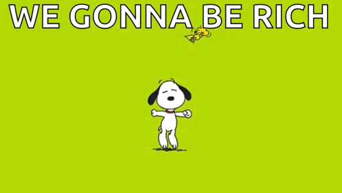 Snoopy And Woodstock Dancing We Gonna Be Rich GIF