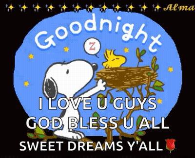 Snoopy And Woodstock Goodnight I Love You GIF