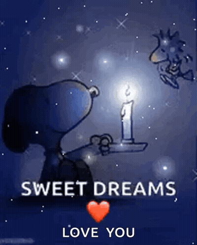 Snoopy And Woodstock Holding Candle GIF