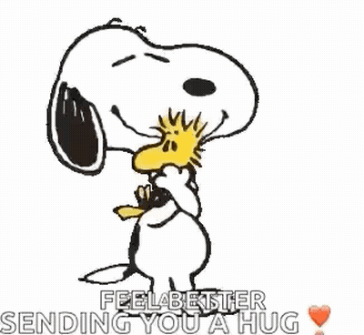 Snoopy And Woodstock Hugging GIF