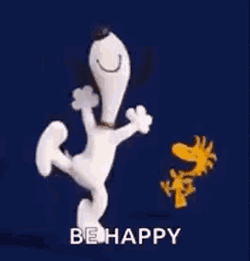 Snoopy And Woodstock Jumping With Joy GIF